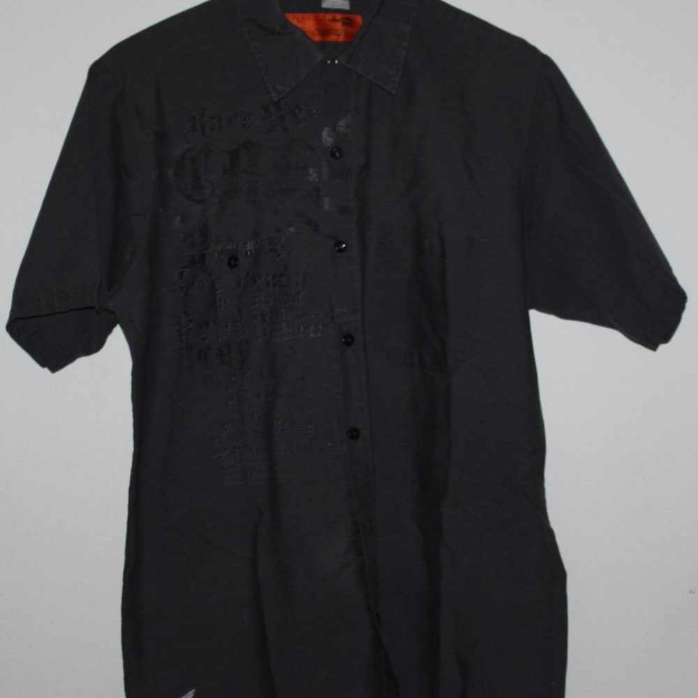 Corner Stone Button Down Gray Motorcycle Shirt L - image 1